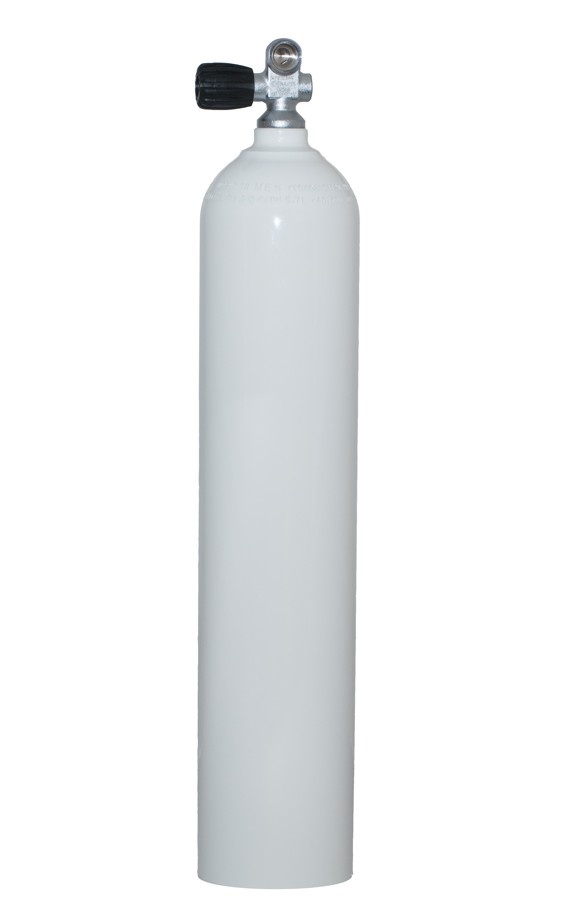 MES S40 hliníková láhev s ventilem bílá